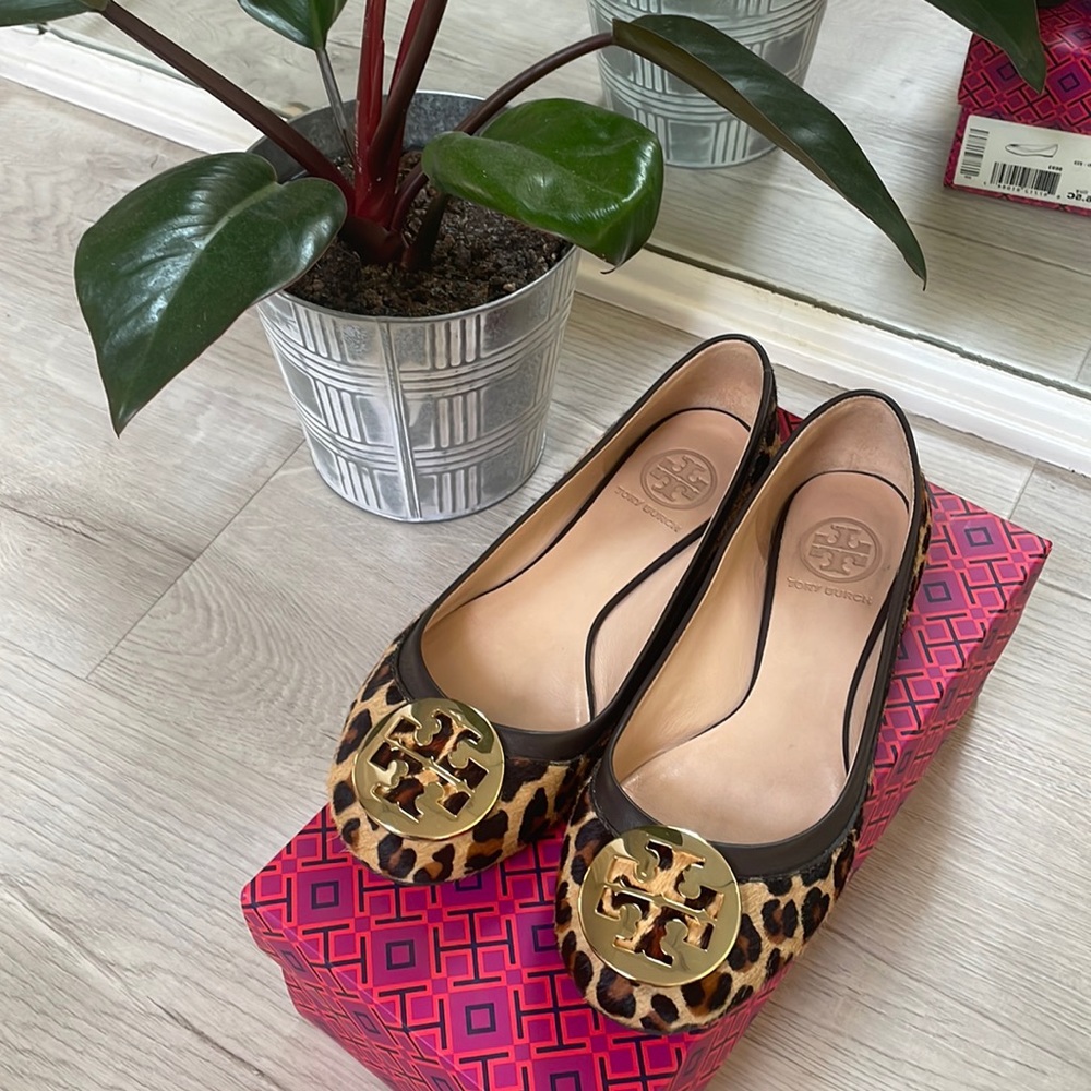 Tory burch leopard flat 6.5c